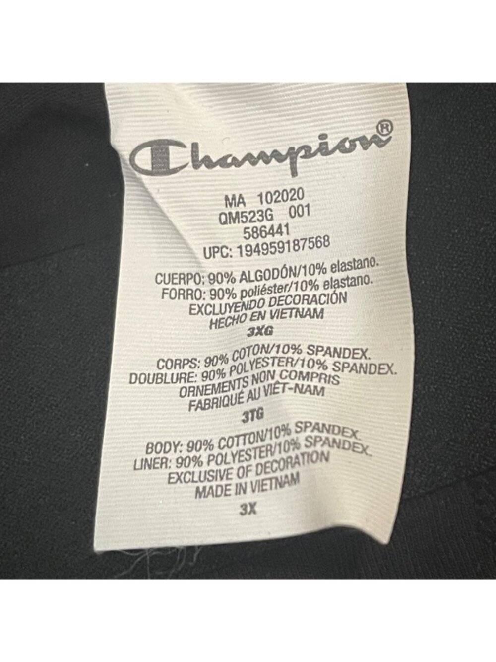 Champion Womens Black Leggings Double Dry Mesh Logo Accents New With Tags - Picture 8 of 8